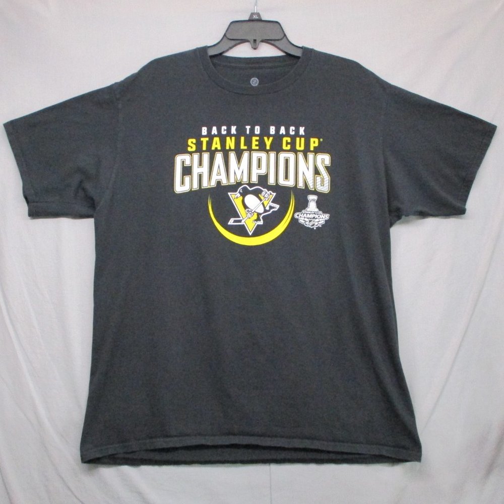 Fanatics Penguins Stanley Cup Graphic Print T-Shirt Black Men Size | XL
